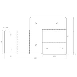 Spojka na hranol 80 x 80 mm, pozinkovaná oceľ Spojka na hranol 80 x 80 mm, pozinkovaná oceľ